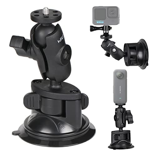 Image of HSU Suction Cup Mount for GoPro, Action Camera Car Mount for Insta360, Perfect for Car Windshield and Window