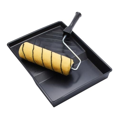 Image of ProDec 9 inch x 1.75" 3 piece Medium Pile Woven Paint Roller, Cage Frame and Tray Set for Painting with Emulsion and Masonry Paints on Interior and Exterior Walls and Ceilings, 9"