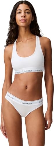 Image of Calvin Klein - Women's Underwear - Bikini Brief - Modern Cotton - Medium Rise Waist - Signature Waistband Elastic - White - XL