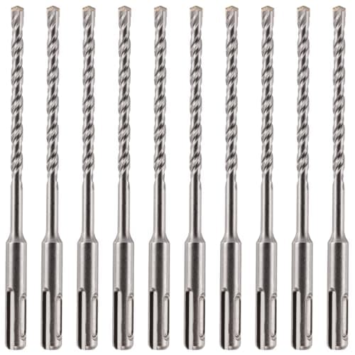 Image of 10 Pack Of - 7mm x 160mm long SDS Plus Hammer Drill Bits, Professional Tungsten Carbide Tipped Masonry Drill Bit For Brick, Concrete, Stone, Granite. 7mm SDS Drill Bit