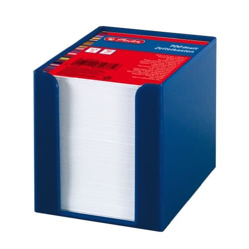 Image of Herlitz 700 Sheet Cube Note Box - Blue