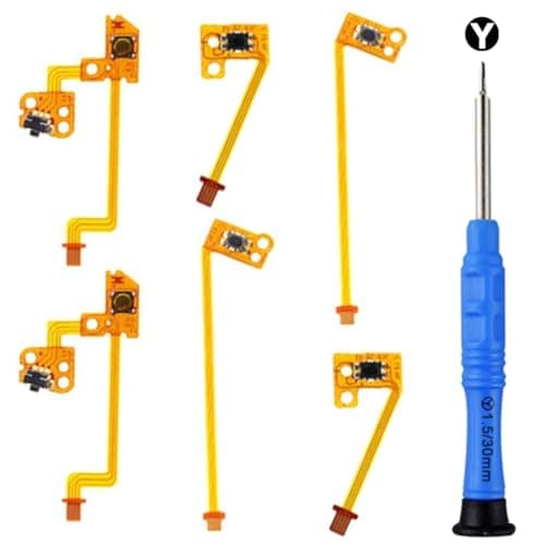Image of ZHUROUPU Zl Zr L Buttons Flex Cable Replacement Compatible with for Nintendo Switch Joy-Con Controller, Button Key Ribbon Replacement Part with Repair Kit (7Pcs) (Zl/Zr/L)