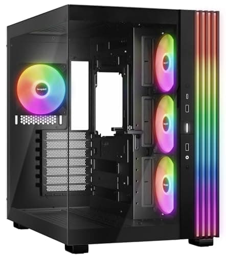 Image of be quiet! Light Base 600 LX Black PC Case, Stunning Panoramic View, Show Case, Dual Chamber Design, Solid ARGB LED Strip, 4 Light Wings LX PWM Fans, Inverted and Horizontal Usable