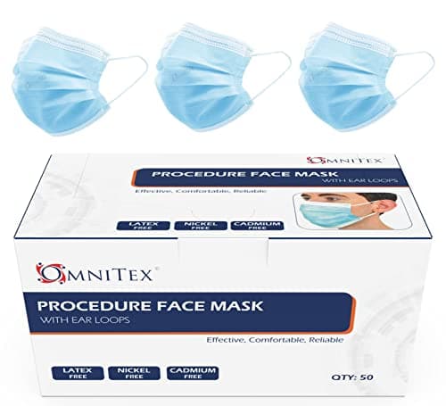 Image of Omnitex British Brand 50pk 3ply Premium Type II Disposable Surgical Face Mask | EN14683 98% Filtration Medical Grade Type 2 with Ear Loops