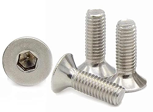 Image of M5 (5mm x 12mm Inc Head) Hex Socket Countersunk Machine Screws - A2 Grade Stainless Steel (Pack of 20)