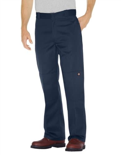 Image of Dickies Men's D/Knee Work Straight Trousers, Blue (Dark Navy), W32/L34