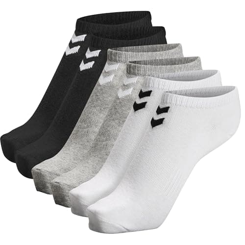 Image of hummel hmlCHEVRON 6-Pack Ankle Socks, Black/White/Grey, 10