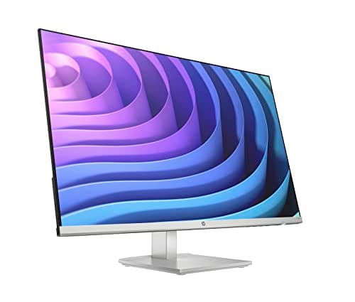 Image of HP 27 Inch FHD Monitor, M27h, Full HD IPS LED Display, Height Adjustable, Tilt Adjustable, 75hz Refresh Rate, 5ms Response Time, 2 x HDMI, 1 x VGA, Low Blue Light Mode, Anti-glare, Silver