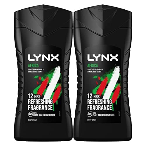 Image of 2x Lynx 12hr Refreshing Africa Squeezed Mandarin & Sandalwood Bodywash, 225ml