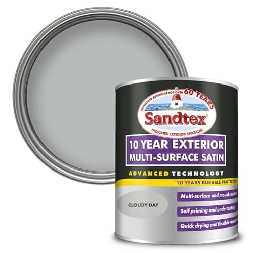 Image of Sandtex 10 Year Multi Surface Satin Paint 750ml Cloudy Day
