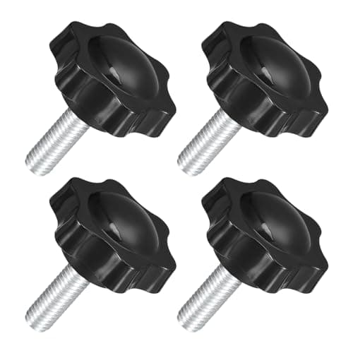Image of sourcing map 4Pcs M8 x 25mm Star Knobs, Plastic Hex Shaped Clamping Knob Screw Hand Tightening Replacement Knob for Umbrella Base Replacement knob