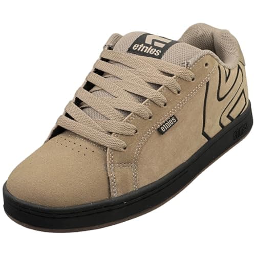 Image of Etnies Fader – Classic Skate Heritage Style with on-Trend Puffy Look, Reinforced Cupsole, Cushioned Fit, Everyday Sneakers - Tan/Black - 11