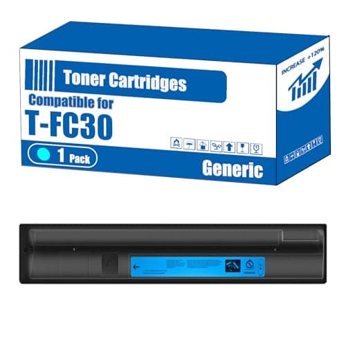Image of TOEPPEX Compatible for Toshiba T-FC30 Toner Cartridges E-Studio 2050 C 2050 C SE 2051 C 2550 C 2550 CSE 2551 C Printers, High Yield 38000 Pages, Accurate Imaging Rich Colors (1 Pack Cyan)