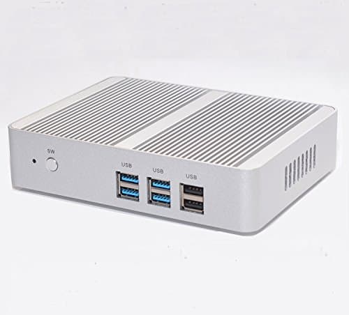 Image of HSIPC New Skylake i3 6100U Mini Box PC, Fanless PC, HTPC, Desktop PC 8G RAM 120G SSD With Rich IO: VGA HDMI LAN USB2.0 USB3.0 Wifi, 1080P ., Sliver Aluminum shell