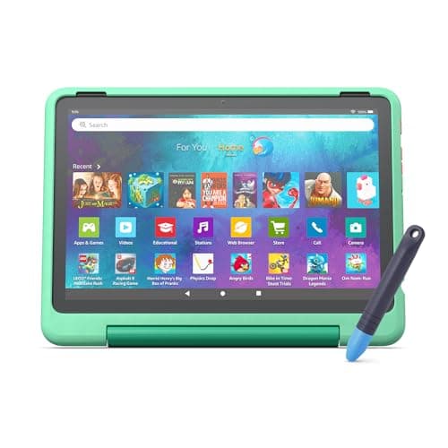 Image of Amazon Fire HD 10 Kids Pro tablet + Amazon Kid-Friendly Tablet Stylus with Tether