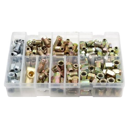Image of 186Pcs Assorted Box of Copper Brake Pipe Nuts Connectors