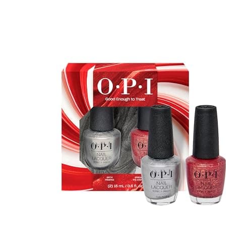 Image of OPI Nail Lacquer Good Enough to Treat Duo Pack - Smudge Resistant & Long-Lasting Nail Polish - with OPI Pro-Wide Brush (2x15ml)