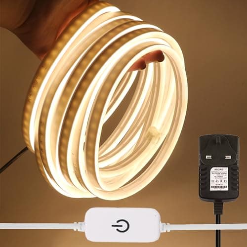 Image of HEGEHE Dimmable LED Neon Light Strip Kit, 3m Warm White Neon Rope Light + ITOUCH Dimmer Switch + 12V DC Power Supply, Flexible and Waterproof for Home DIY Commercial Decor