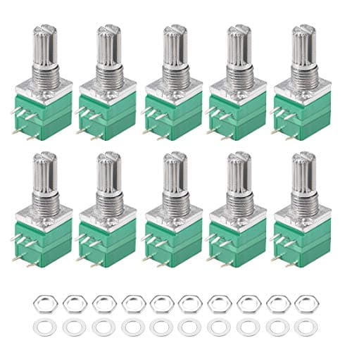 Image of sourcing map Potentiometer With Switch B100K Ohm Variable Resistors Single Turn Rotary Carbon Film Taper RV097NS 10pcs