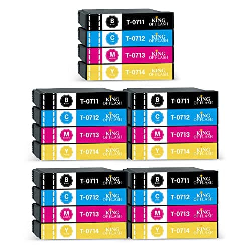 Image of Replacement for Epson 711 712 713 714 Ink Cartridges Compatible for Epson Stylus SX218 SX415 SX515W SX200 SX100 SX610FW S21 DX7450 DX8400 DX8450 SX100 DX4000 (5 Sets of 4)