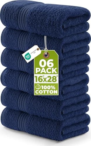 Image of Utopia Towels - Premium Hand Towels - 100% Combed Ring Spun Cotton, Ultra Soft and Highly Absorbent, Exrta Large Thick Guest towels 41 x 71 cm, Hotel & Spa Quality Hand Towels (6-Pack) (Navy)