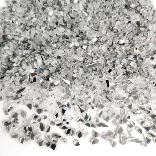 Image of 425g Crushed Glass Broken Glass Chips 3-8mm for Resin Arts,DIY Crafts,Vase Filler, Candle Holder Stones, Terrarium Succulent Decor, Epoxy Craft Material,Double Mirror