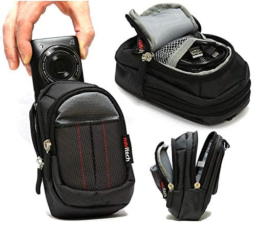 Image of Navitech Black Compact Camera Case Compatible with Canon PowerShot Zoom Telephoto Monocular Compact Camera