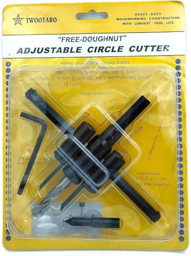 Image of H&P Adjustable Hole Saw Circle Cutter for Wood, Plastic & Drywall | Carbon Steel Round Circle Hole Cutter with Drill Bit & Hex Wrench (1-3/16 Inch to 4-3/4 Inch / 30mm to 120mm)