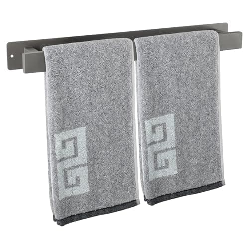 Image of Bathroom Towel Rail, Towel Bar, Self-Adhesive or Screw Mounting, Stainless Steel Wall-Mounted Towel Rack, Waterproof and Rustproof, Suitable for Bathroom, RV, Kitchen 16 Inch, Grey