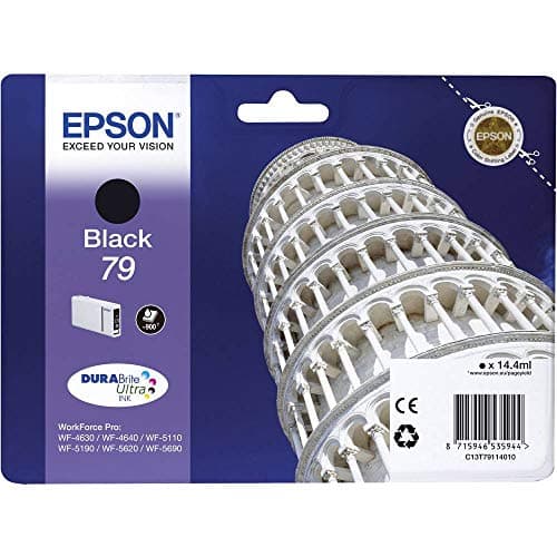 Image of Epson 79 Leaning of Pisa Black Genuine, Ink Cartridge DuraBrite Ultra, Standard