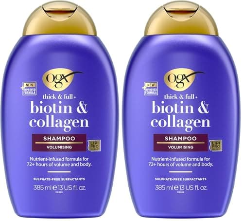 Image of OGX Biotin & Collagen Hair Thickening Shampoo, 385ml (Pack of 2)