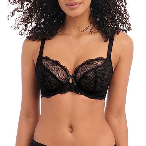 Image of Freya Women's Fancies 1011 Underwire Non Padded Plunge Bra, Black, 32FF