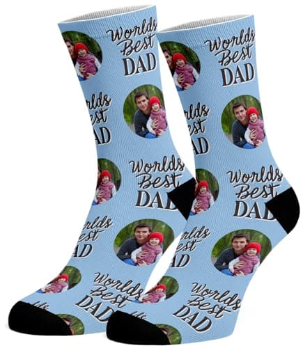 Image of Hippowarehouse Worlds Best Dad Socks Personalised Printed Photo Sock Any Image Here 40cm Funny Fathers Day Gift Your Image