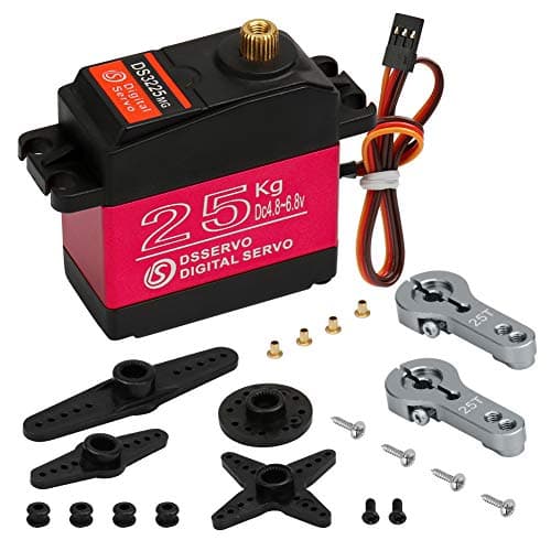 Image of yusvwkj 25KG Digital Servo Motor High Torque Full Metal Gear Waterproof 180° Precision Control, HV 8.4V Fast Response Servo with 25T Horn for 1/10 1/8 RC Car Robot Crawler (25KG Servo)