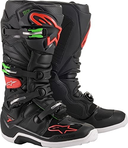 Image of Alpinestars Crosslaarzen Tech 7 Black/Red/Green-40.5 (EU)