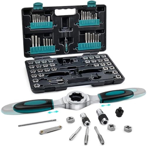 Image of Bestwork 76-Piece SAE/Metric Tap and Die Set, Rethreading Tool Kit for Internal and External Threading