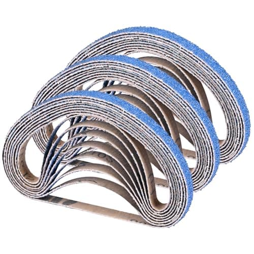 Image of Shineboc Sanding Belt 10 x 330 mm, 30PCS Sander Belts 60 Grit for Polishing Metal, Wood