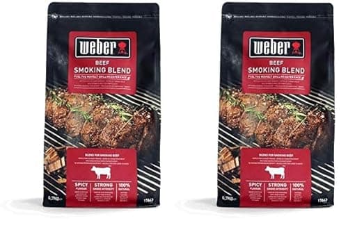 Image of Weber Smoking Chips (700g Pack) - for beef, a blend of deciduous, nut, and fruit trees, EU product, sustainably sourced, FSC certified wood (FSC Mix) (17663) (Pack of 2)
