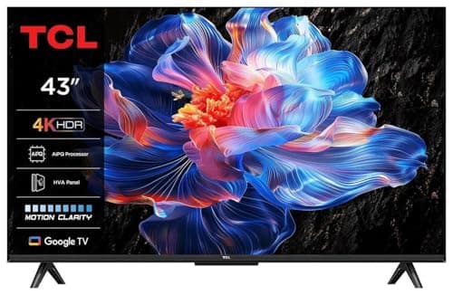 Image of TCL 43V6C 43" 4K UHD Smart LED TV, 4K HDR, Google TV with Edgeless Design (Dolby Audio, Motion Clarity, Compatible with Google Assistant and Alexa)