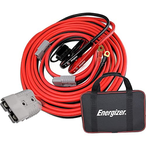 Image of Energizer Jumper Cables, 30 feet, 1 Gauge, 800A, Booster Battery Cables with Permanent Installation kit and Quick Connect Plug for SUV and Trucks with up to 8-Liter Gasoline and 6-Liter Diesel Engines