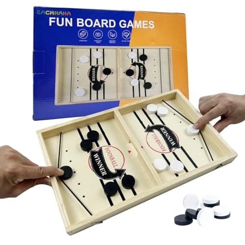 Image of EACHHAHA Fast Sling Puck Game,Slingshot Hockey Game, Board Game Toy,Funny Table Games,Parent-child Interactive Toy, Football Board Games for Adults & Kids