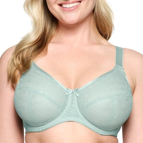 Image of Glamorise Lace Comfort Wonderwire Underwire Bra 9855 (Women's & Women's Plus) Jade