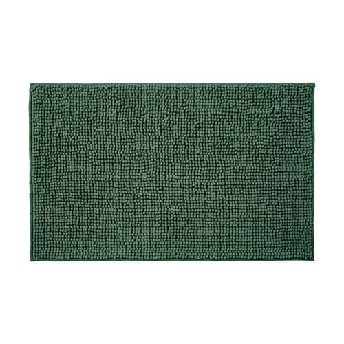 Image of Allure Bobble Chenille Bath Mat Non Slip 50 x 80cm - Soft, Absorbent, Easy Care (Dark Green)