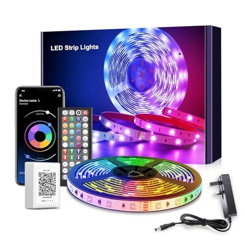 Image of Mexllex LED Strip Lights 5m, RGB Color Changing Led Strip 5m with Remote Control, Music Sync Led Lights for Bedroom Kids Room Ceiling Kitchen Party