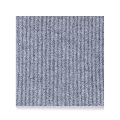 Image of ZOFUN 50 Pcs Carpet Tiles Light Grey, 30 x 30 cm Self Adhesive Carpet Tiles Peel and Stick, Hard Wearing Carpets Tile for Bedroom Living Room Office DIY, 4.5 Sqm