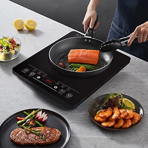 Image of Panana Electric Induction Hob Portable Digital Touch Single Cooker Hot Plate, Black