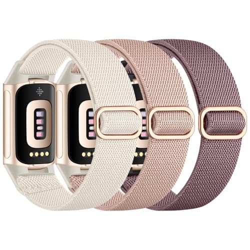 Image of Epova Compatible with Fitbit Charge 6 Strap - Fitbit Charge 5 Strap for Women Men, Waterproof Soft Elastic Nylon Sport Replacement Bands for Charge 5/ Charge 6 Fitness Tracker Accessories