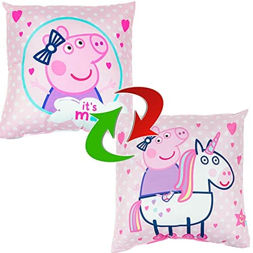 Image of Peppa Pig Unicorn Cushion - White and Pink