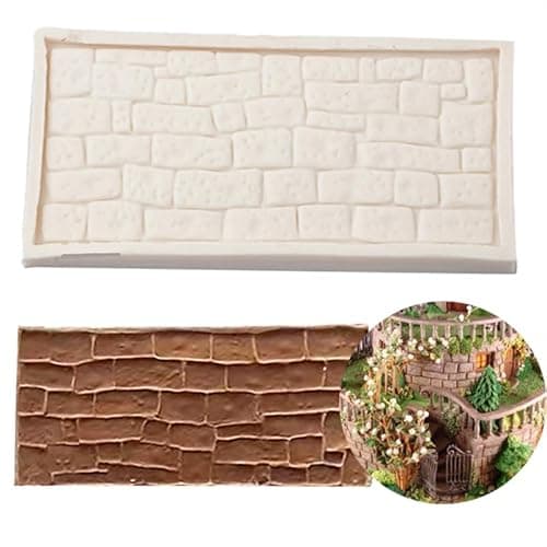 Image of Rock Brick Wall Texture Silicone Molds,Fondant Molds for Cake Decorating Silicone Impression Texture Mat Fondant Cake Decorating Tools Chocolate Moulds