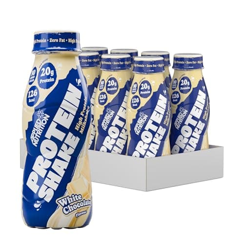 Image of Applied Nutrition Protein Shakes - High Protein Shake Ready To Drink, Protein Drink With 20g Of Protein, Low Fat Protein Shake, On The Go Bottle - 8 x 330ml (White Chocolate)